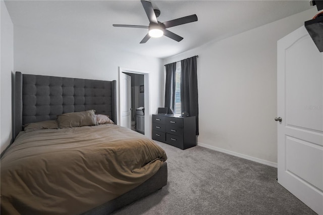 5189 Greenheart Ave, Mount Dora, FL 32757 - carpeted bedroom with a ceiling fan, connected bathroom, and baseboards