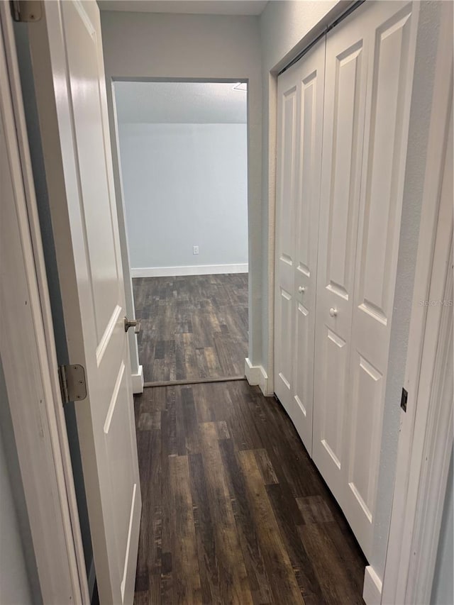 3008 E 38th Ave, Tampa, FL 33610 - corridor featuring dark wood-style flooring and baseboards