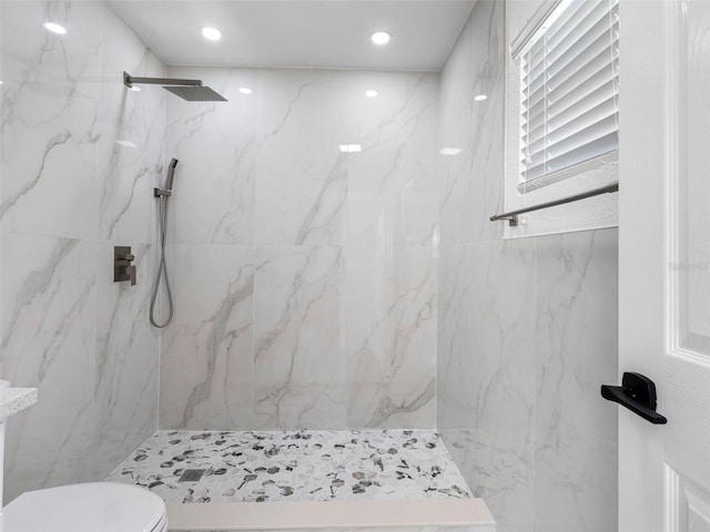 302 Patty Dr, Oldsmar, FL 34677 - bathroom with a marble finish shower and recessed lighting