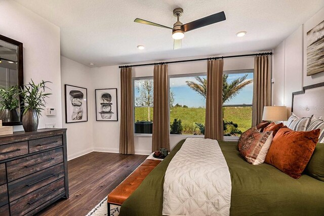 17020 Cercis Loop, Clermont, FL 34711 - bedroom featuring wood finished floors, baseboards, and ceiling fan