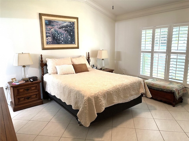 19420 Haskell Pl, Land O Lakes, FL 34638 - bedroom with light tile patterned flooring and crown molding