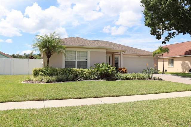 11014 Peking Pl, Tampa, FL 33624 - ranch-style house with stucco siding, an attached garage, and driveway