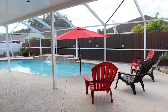 11014 Peking Pl, Tampa, FL 33624 - view of pool with glass enclosure and a patio area
