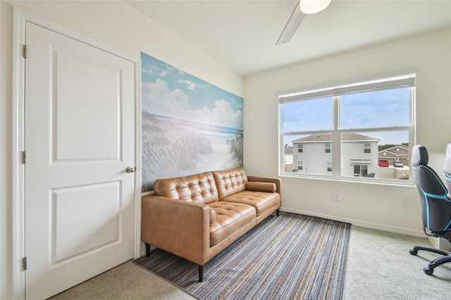 33524 Elm Hill Br, Wesley Chapel, FL 33545 - carpeted office featuring ceiling fan and baseboards
