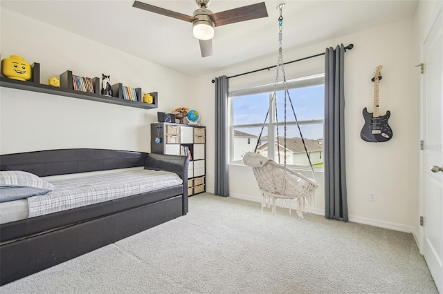 33524 Elm Hill Br, Wesley Chapel, FL 33545 - bedroom with carpet floors, baseboards, and ceiling fan