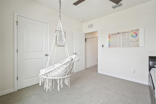 33524 Elm Hill Br, Wesley Chapel, FL 33545 - sitting room with carpet flooring, a ceiling fan, and baseboards