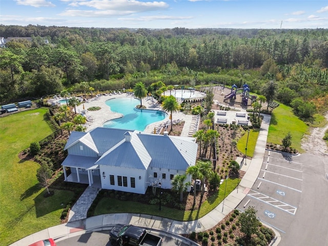 33524 Elm Hill Br, Wesley Chapel, FL 33545 - bird's eye view of a forest and a pool