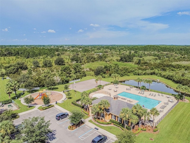 33524 Elm Hill Br, Wesley Chapel, FL 33545 - aerial view of a pool and a forest