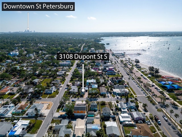 3108 Dupont St S, Gulfport, FL 33707 - aerial view of property and surrounding area featuring a large body of water