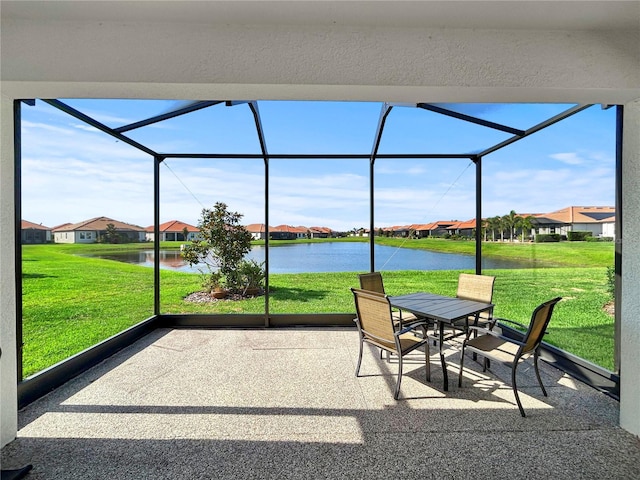16913 Anchor Root St, Wimauma, FL 33598 - sunroom / solarium with a water view, a residential view, and outdoor dining space