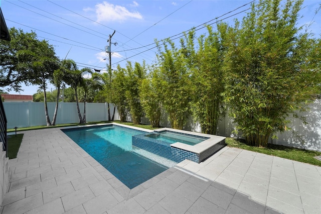 403 E Davis Blvd, Tampa, FL 33606 - view of pool with a patio area, a fenced backyard, and a pool with connected hot tub