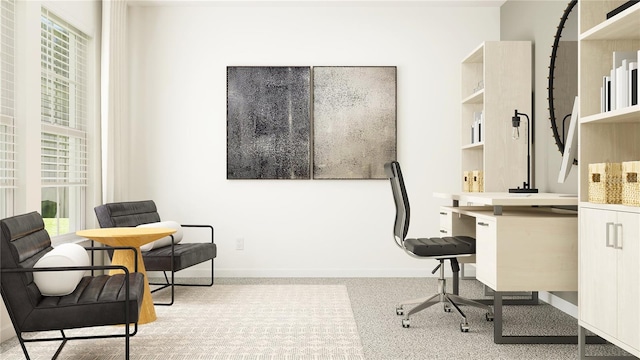 11817 Blue Diamond Trl, Parrish, FL 34219 - carpeted office space featuring baseboards and built in desk