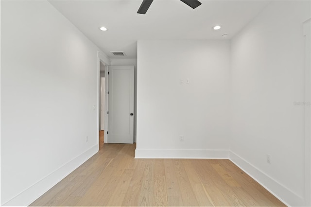 2200 N Glenwood Dr, Tampa, FL 33602 - empty room with baseboards, recessed lighting, light wood-style floors, and ceiling fan