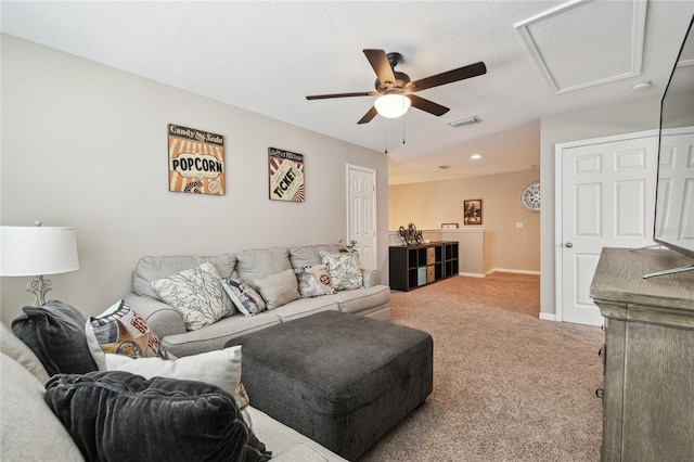 3530 Brook Crossing Dr, Brandon, FL 33511 - carpeted living room with a ceiling fan and baseboards