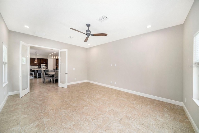 8016 Rock Spring Ct, Land O Lakes, FL 34638 - unfurnished room with ceiling fan and recessed lighting