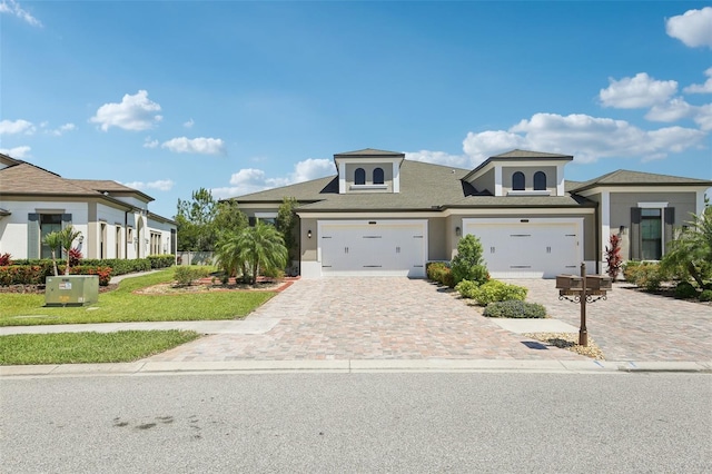 4325 Barletta Ct, Wesley Chapel, FL 33543 - view of front of home featuring decorative driveway and a front yard