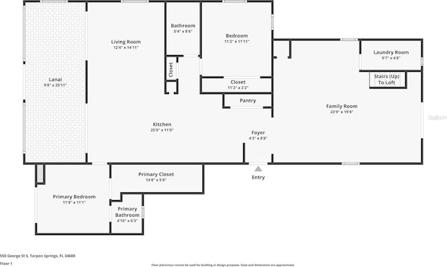 550 George St S, Tarpon Springs, FL 34688 - floor plan / room layout