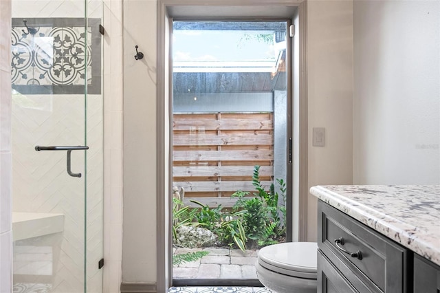 2320 James Ln, Sarasota, FL 34231 - full bathroom featuring a stall shower and vanity