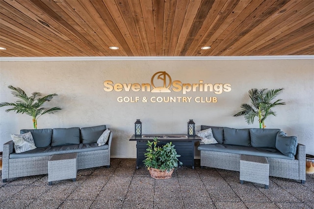3839 Trophy Blvd Unit 3839, New Port Richey, FL 34655 - community lobby with crown molding, recessed lighting, and wood ceiling
