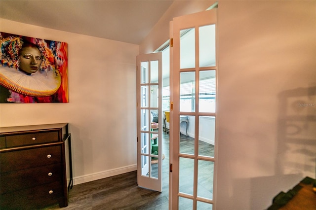 3850 13th Ave N Unit 113, Saint Petersburg, FL 33713 - detailed view of french doors, baseboards, and wood finished floors