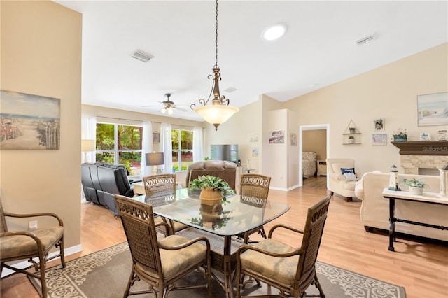 11148 Hollander Ave, Hudson, FL 34667 - dining room featuring light wood finished floors, a ceiling fan, and baseboards