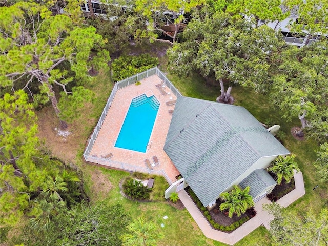 9812 Indian Key Trl Unit 84, Seminole, FL 33776 - view from above of property featuring a pool area