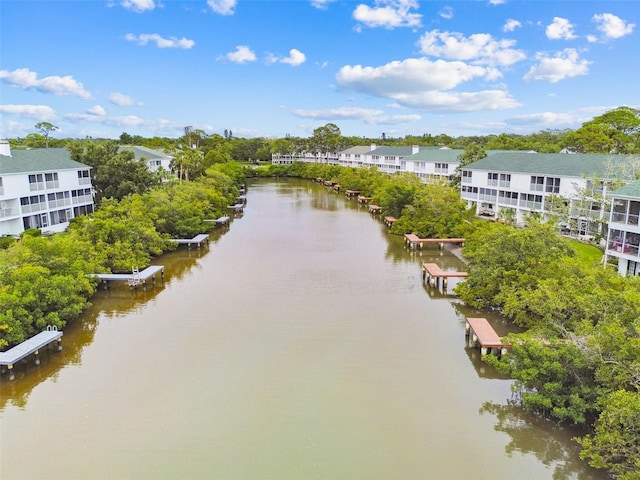 9812 Indian Key Trl Unit 84, Seminole, FL 33776 - water view featuring a tree filled landscape and a dock