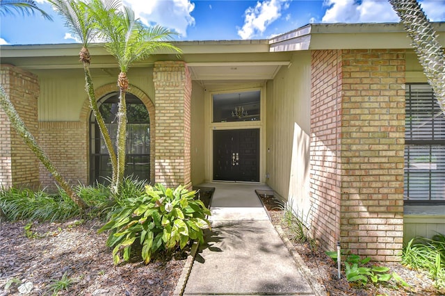17917 Clear Lake Dr, Lutz, FL 33548 - doorway to property with brick siding