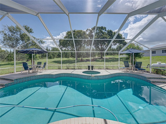 16326 Kalli Way, Dade City, FL 33523 - outdoor pool with a patio, a lanai, and a yard
