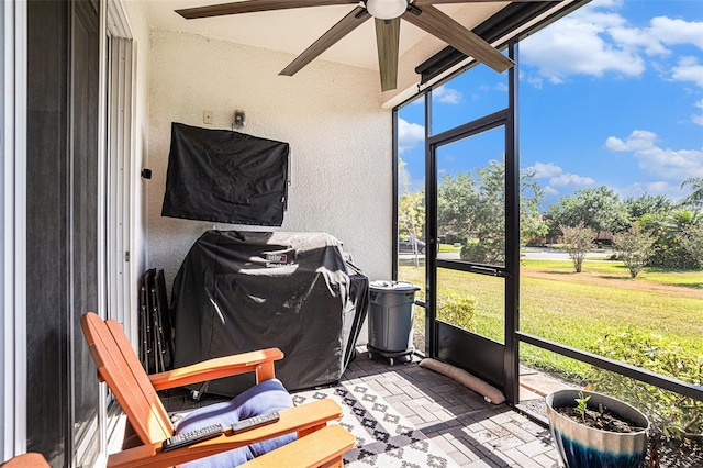 2515 63rd Ter E, Ellenton, FL 34222 - sunroom / solarium featuring a ceiling fan