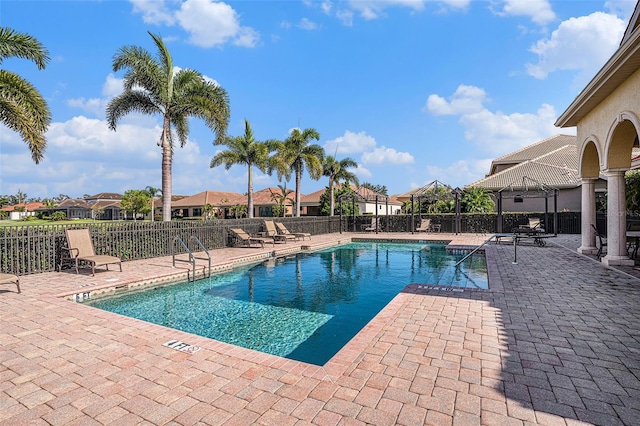 2515 63rd Ter E, Ellenton, FL 34222 - community pool with fence, a patio, a residential view, and a gazebo