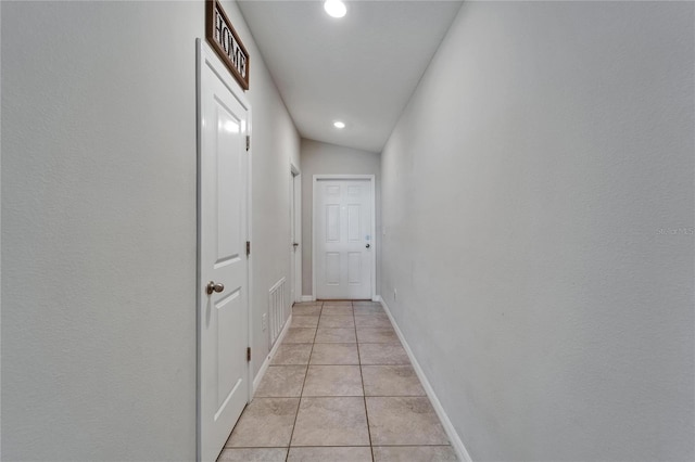 11121 Hudson Hills Ln, Riverview, FL 33579 - hall with recessed lighting, light tile patterned floors, and baseboards