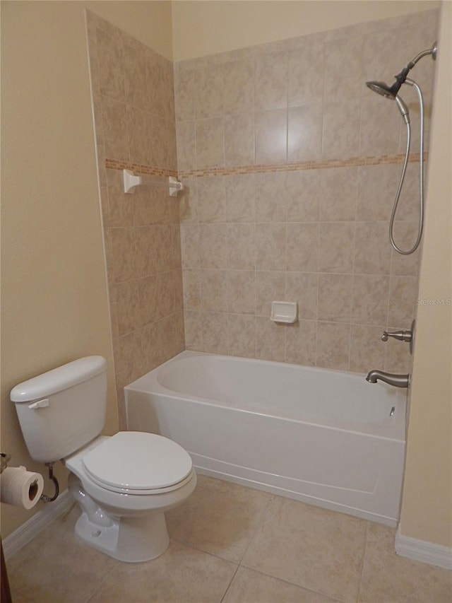 16618 Kingletside Ct, Lithia, FL 33547 - full bathroom featuring toilet, tile patterned flooring, and shower / bath combination
