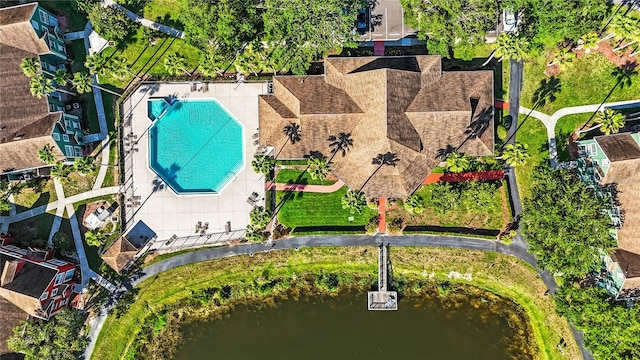 9416 Lake Chase Island Way Unit 9416, Tampa, FL 33626 - drone / aerial view of a pool area