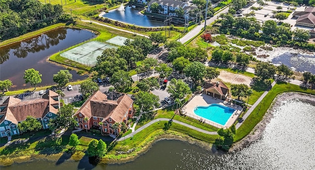 9416 Lake Chase Island Way Unit 9416, Tampa, FL 33626 - aerial view of a nearby body of water and a pool area