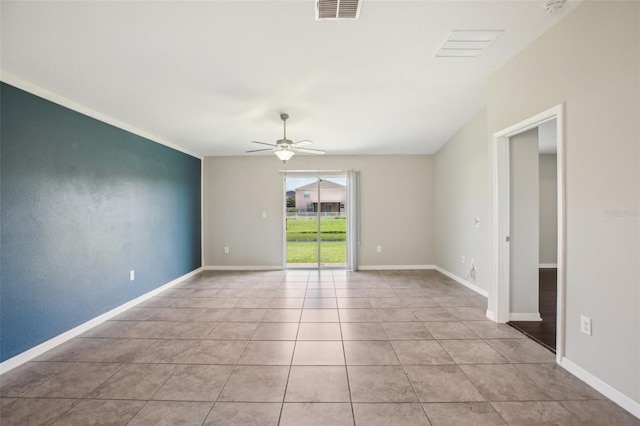 10326 Boggy Moss Dr, Riverview, FL 33578 - unfurnished room featuring ceiling fan, light tile patterned floors, and baseboards