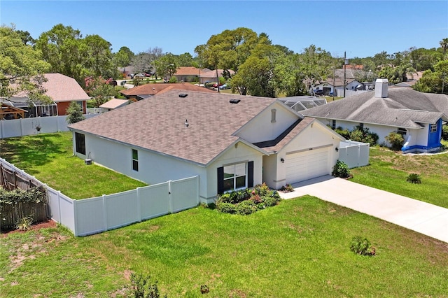 8508 Bay Dr, Spring Hill, FL 34606 - view of front of house featuring a shingled roof, a garage, concrete driveway, and a residential view