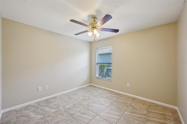 5340 Riva Ridge Dr, Wesley Chapel, FL 33544 - spare room with ceiling fan, baseboards, and a textured ceiling