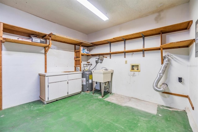2150 Shelly Dr Unit D, Palm Harbor, FL 34684 - unfinished below grade area with electric water heater and a sink