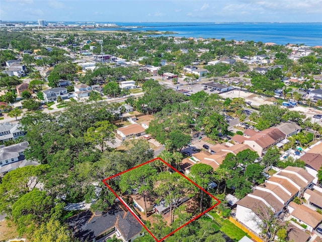 4711 W Vasconia St, Tampa, FL 33629 - aerial perspective of suburban area featuring property boundaries highlighted and a nearby body of water