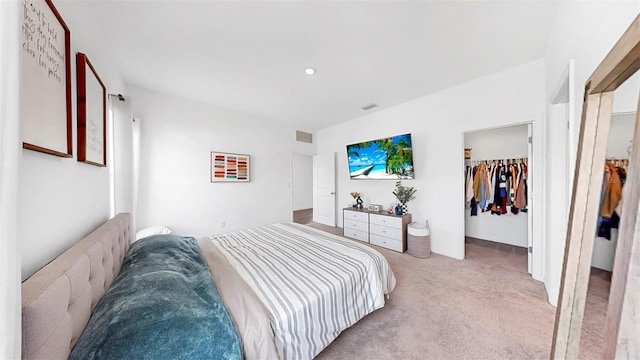 35552 Shade Fern Ln, Zephyrhills, FL 33541 - bedroom with carpet floors, a walk in closet, recessed lighting, and a closet