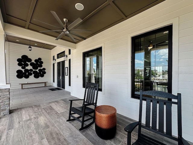 6444 Bar S Bar Trl, Zephyrhills, FL 33541 - porch with a ceiling fan