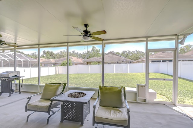 445 Arch Ridge Loop, Seffner, FL 33584 - sunroom with a ceiling fan and plenty of natural light