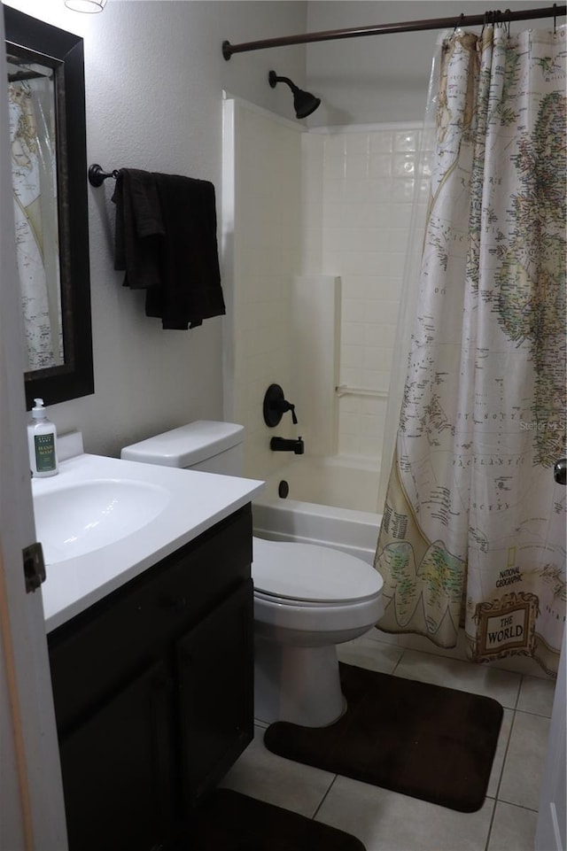 1048 Winding Water Way, Clermont, FL 34714 - full bath featuring vanity, toilet, tile patterned floors, and shower / bath combination with curtain
