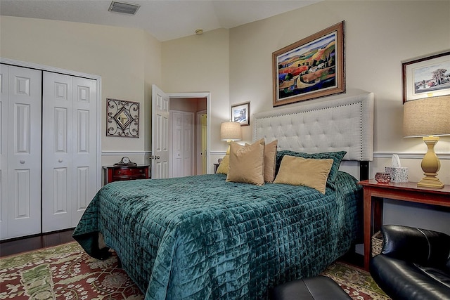 bedroom with wood finished floors