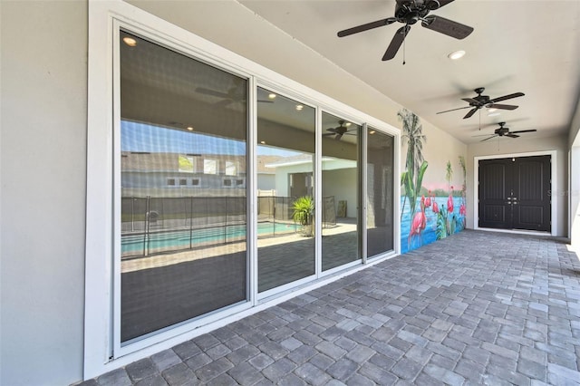 8421 Ivy Stark Blvd, Wesley Chapel, FL 33545 - view of patio with ceiling fan