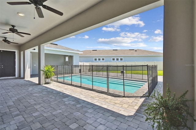 8421 Ivy Stark Blvd, Wesley Chapel, FL 33545 - view of pool with a patio area and ceiling fan