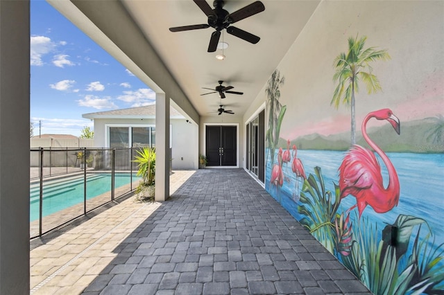 8421 Ivy Stark Blvd, Wesley Chapel, FL 33545 - view of patio / terrace with ceiling fan