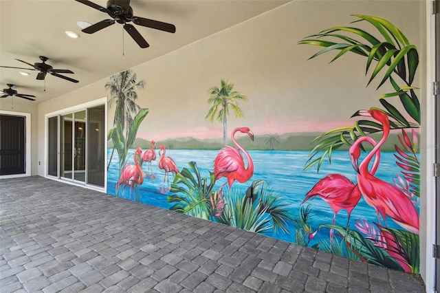 8421 Ivy Stark Blvd, Wesley Chapel, FL 33545 - view of patio featuring ceiling fan