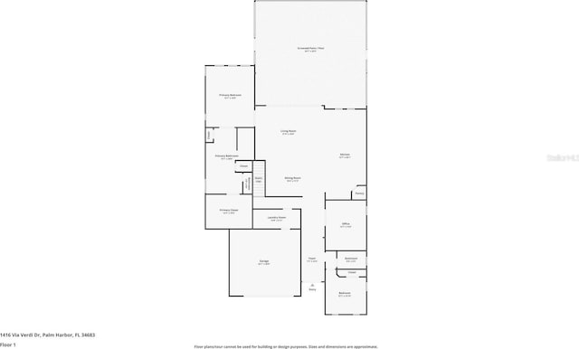 1416 Via Verdi Dr, Palm Harbor, FL 34683 - view of room layout
